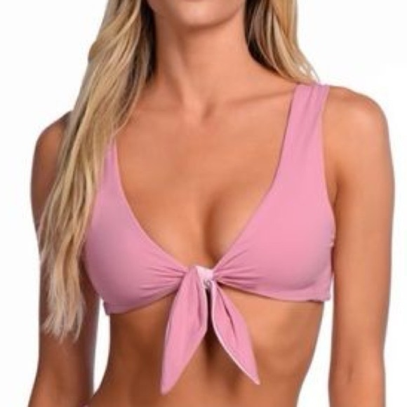 KYA Swim NWT Pink Blossom and Rosewater Newport Uniquely Reversible Bikini Top - Picture 1 of 10